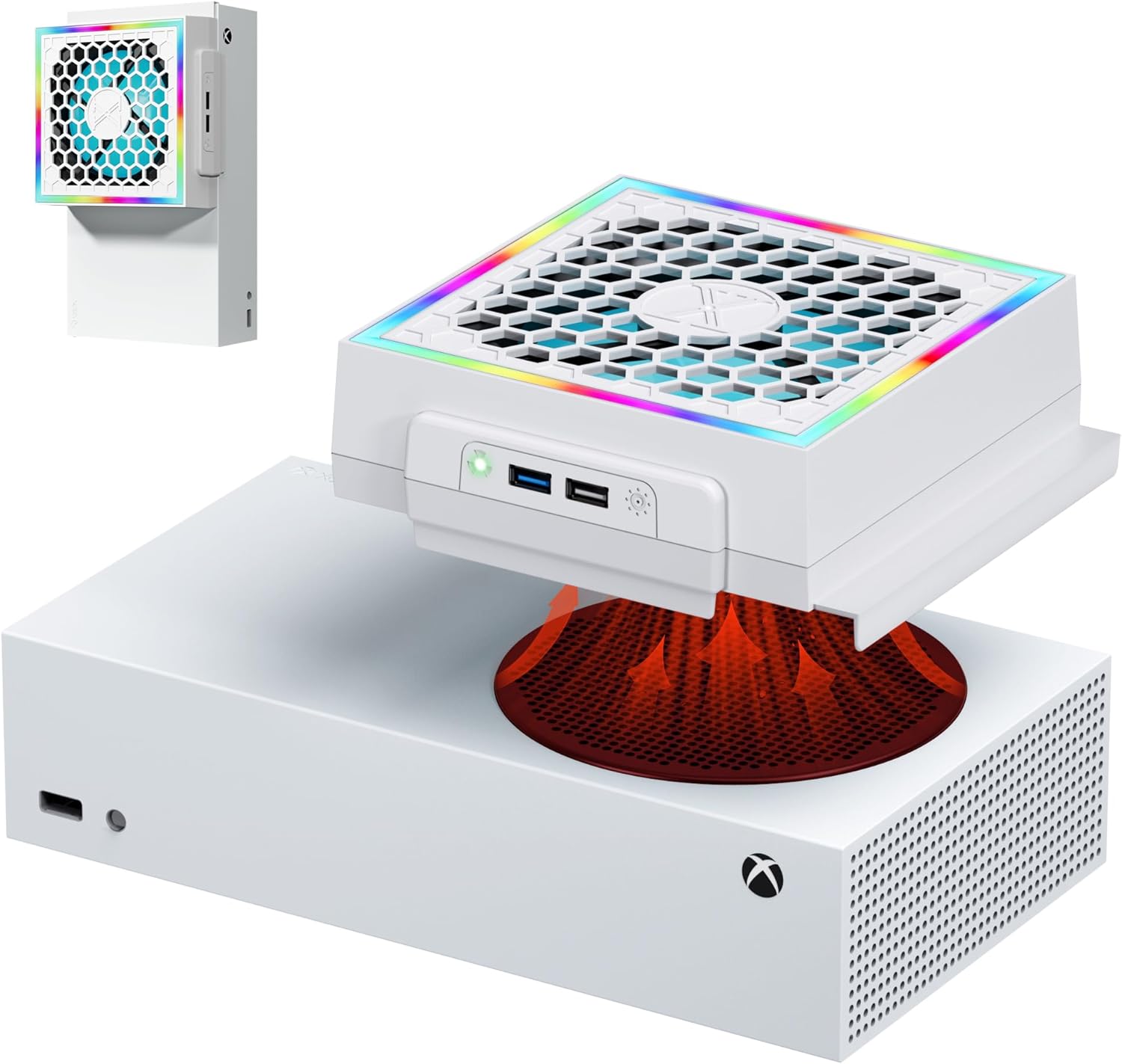 RGB Cooling Fan for Xbox Series S with Adjustable Speed Modes