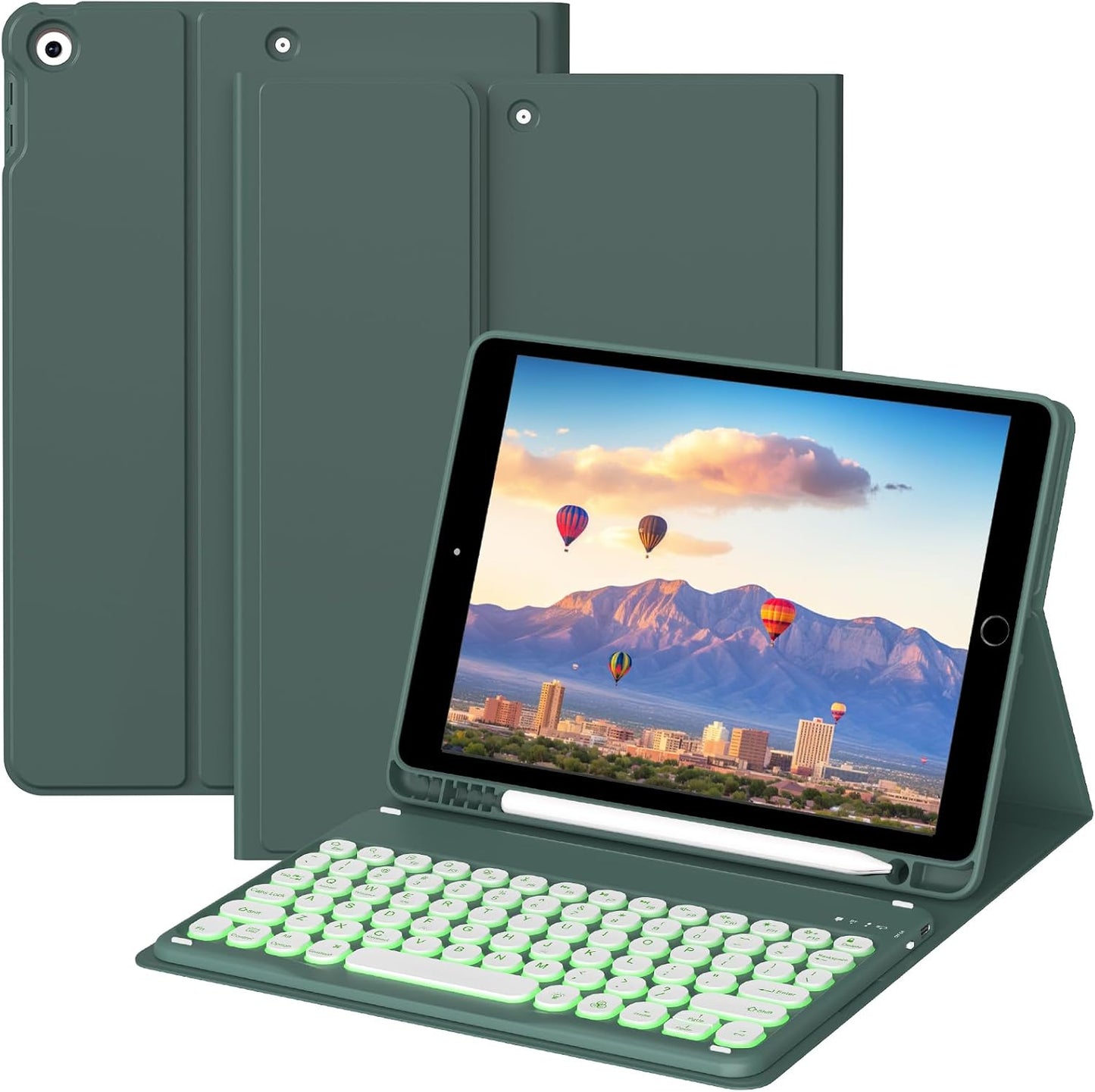 JKSML Keyboard Case for iPad 9th/8th/7th Gen with Backlit Keys