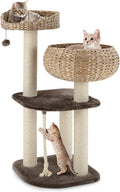 Tangkula Modern Cat Tree for Indoor Cats with Natural Sisal