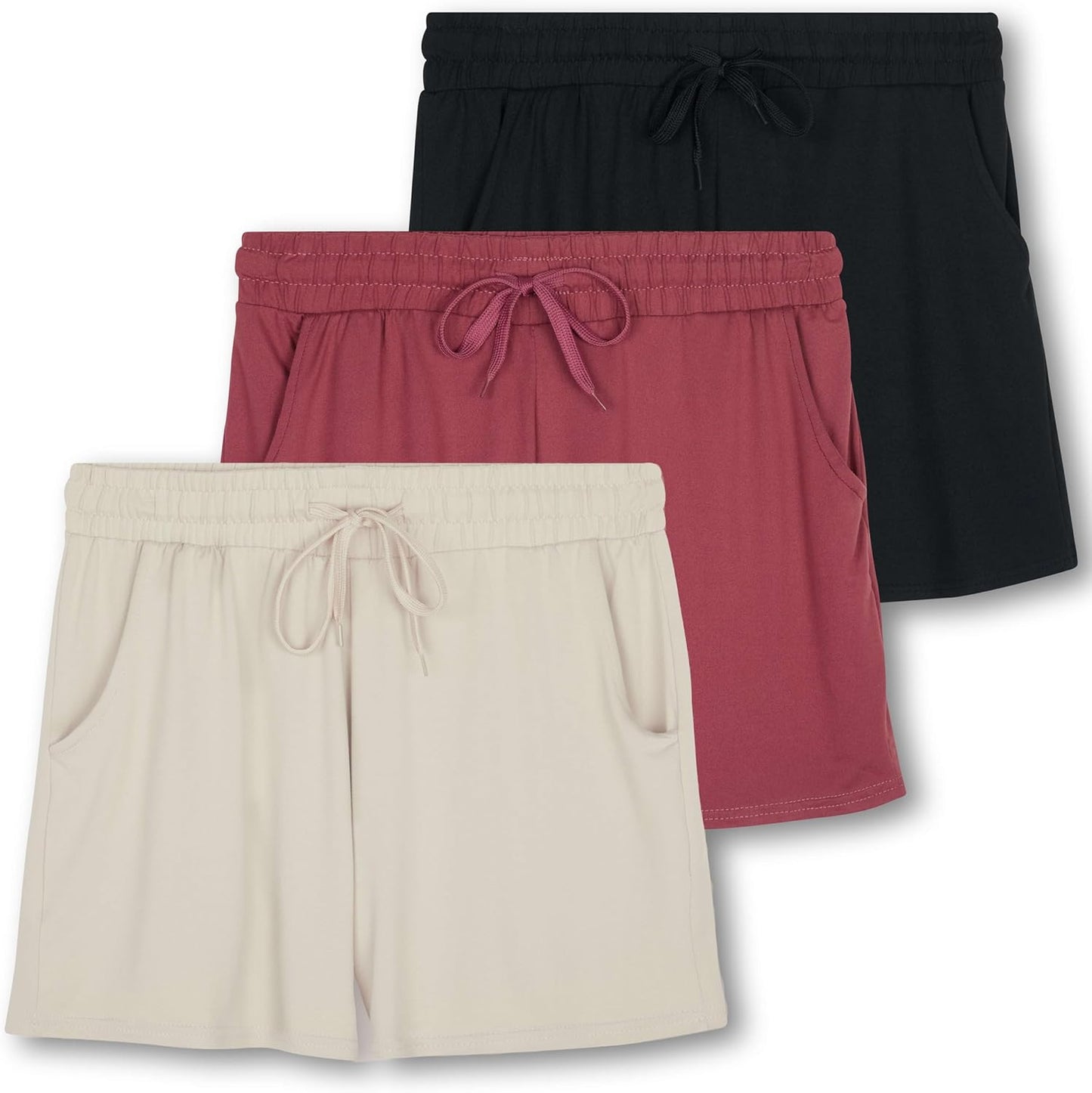 Real Essentials Women's Ultra-Soft Athletic Lounge Shorts Set
