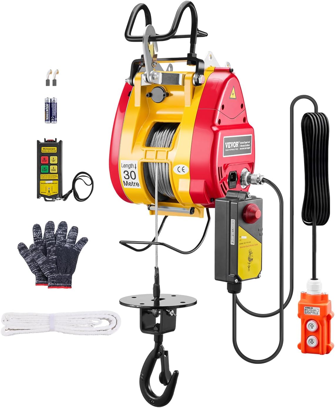 VEVOR 2-in-1 Electric Hoist Winch for Heavy Lifting Tasks