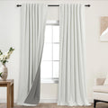 KOUFALL Blackout Curtains 96 in Long Linen Textured Panels - 2 Pack