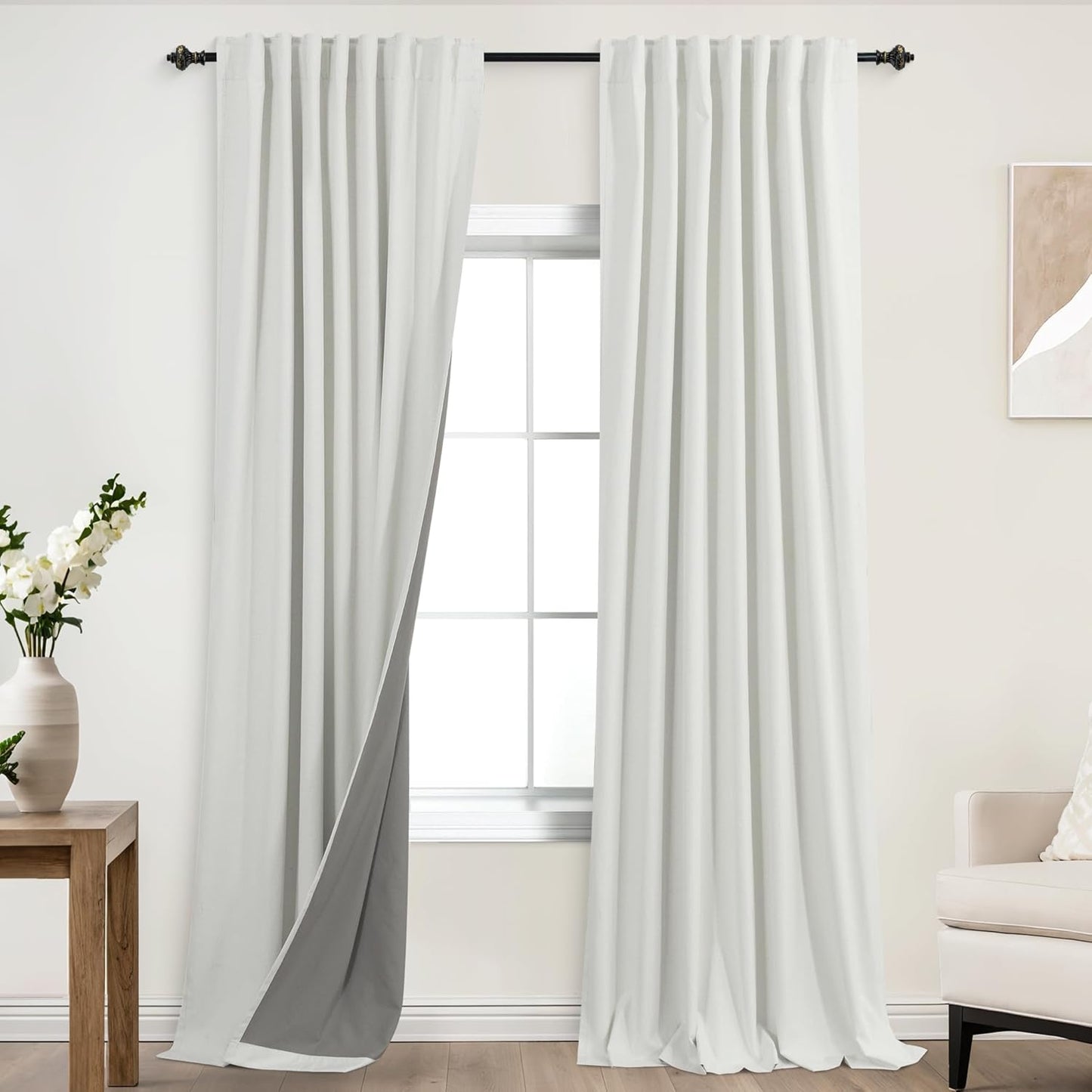 KOUFALL Blackout Curtains 96 Inches Long for Living Room