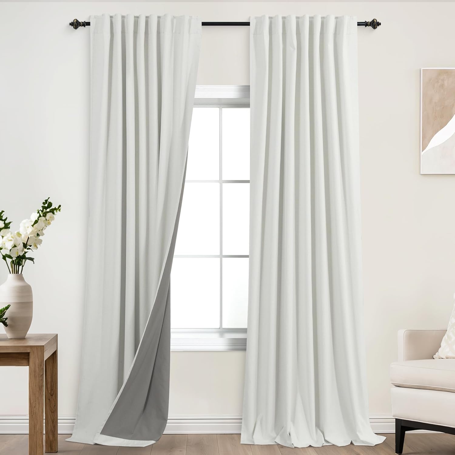 KOUFALL Blackout Curtains 96 Inches Long for Living Room