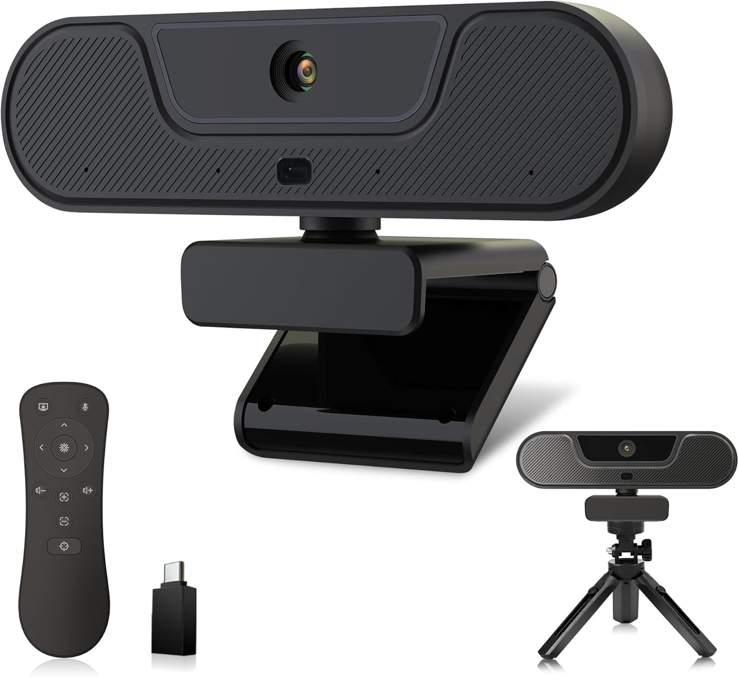 VIZOLINK 4K Webcam with Speaker, 4 Mics & Remote - Perfect for Calls & Streaming
