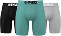 PSD Men's Basic Solid Boxer Briefs 7 in Inseam - Breathable Support