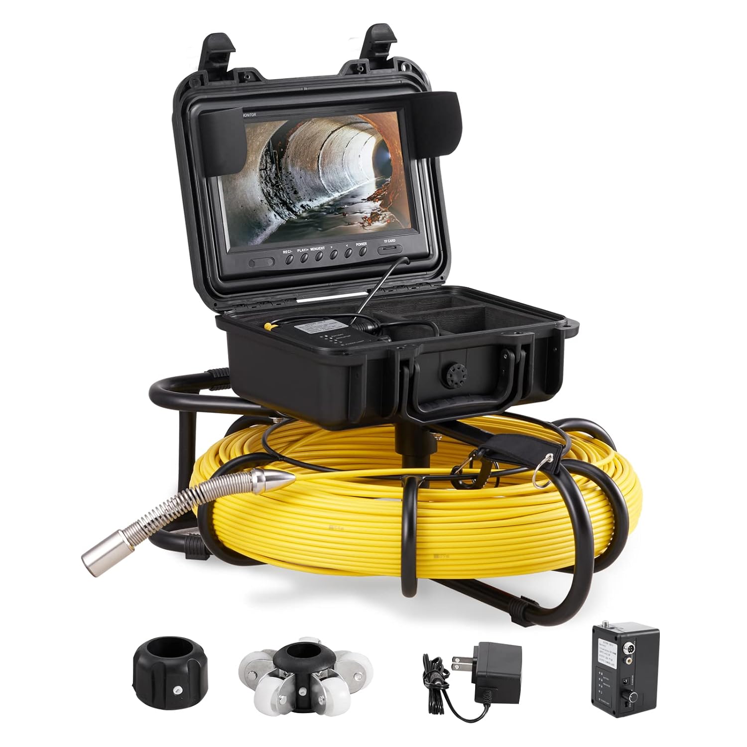 VEVOR Sewer Camera with 150FT Cable and 9in Screen for Inspection
