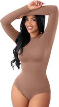 FeelinGirl Shapewear Bodysuit High Neck Long Sleeve - Tummy Control