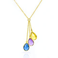 Personalized Mom Necklace - Mothers Birthstone Lariat (3 Stones)