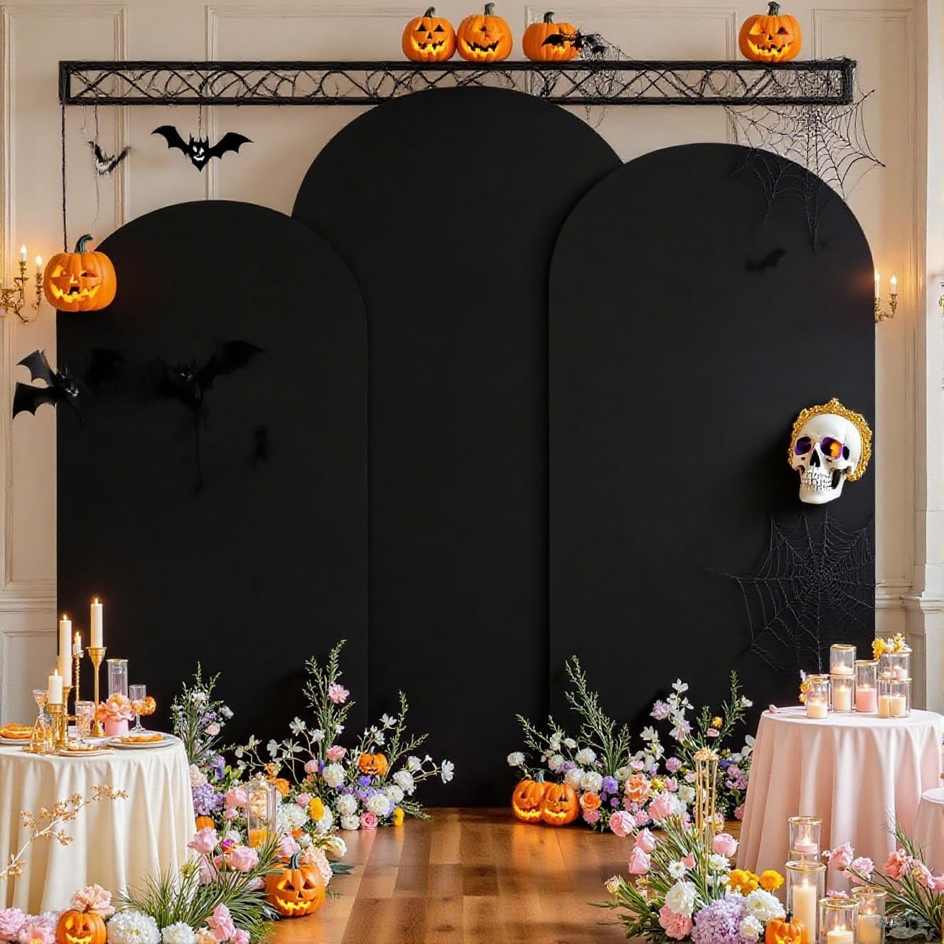 Set of 3 Black Arch Covers for Stunning Event Backdrops