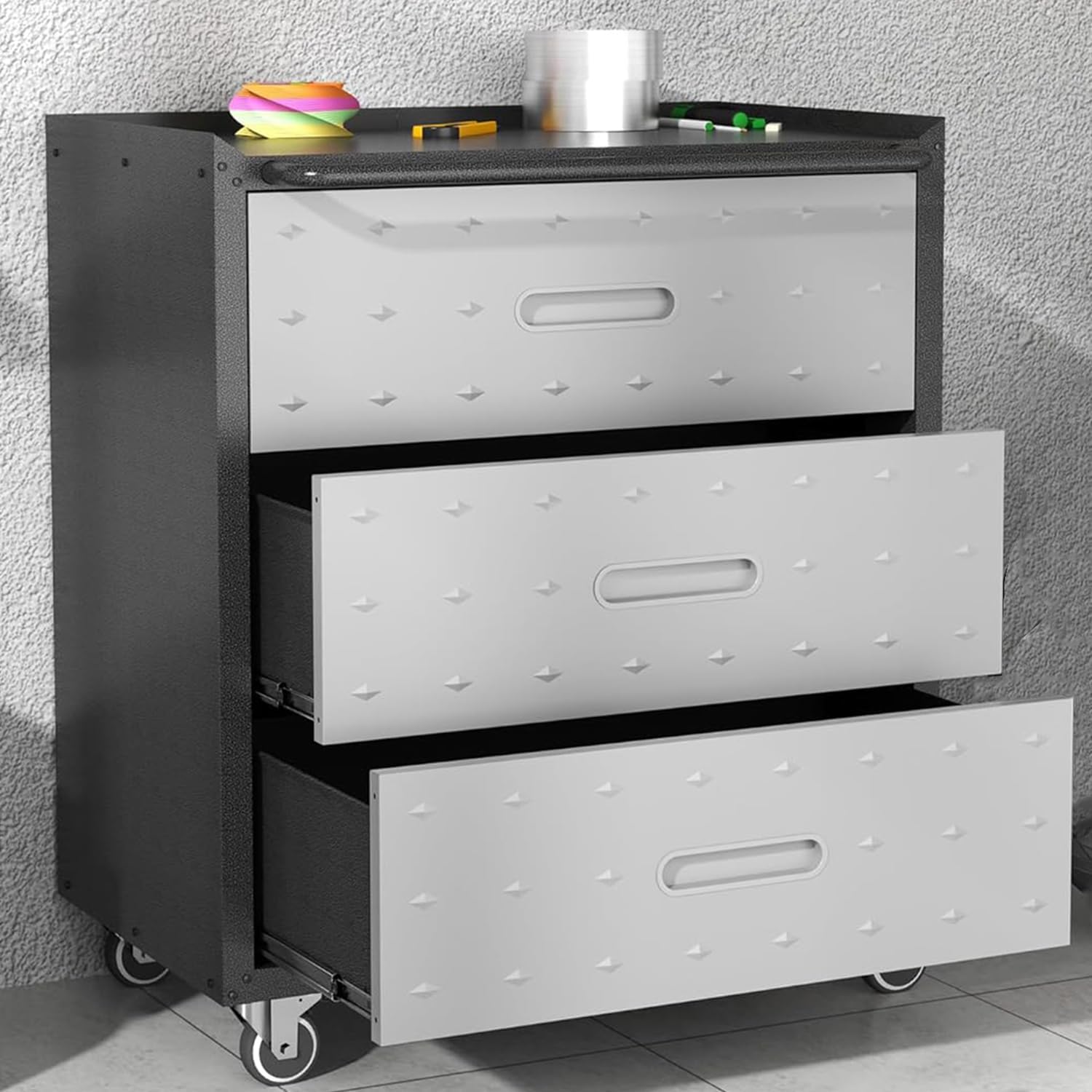 Metal Mobile Tool Storage Cabinet with Wheels for Garage Use