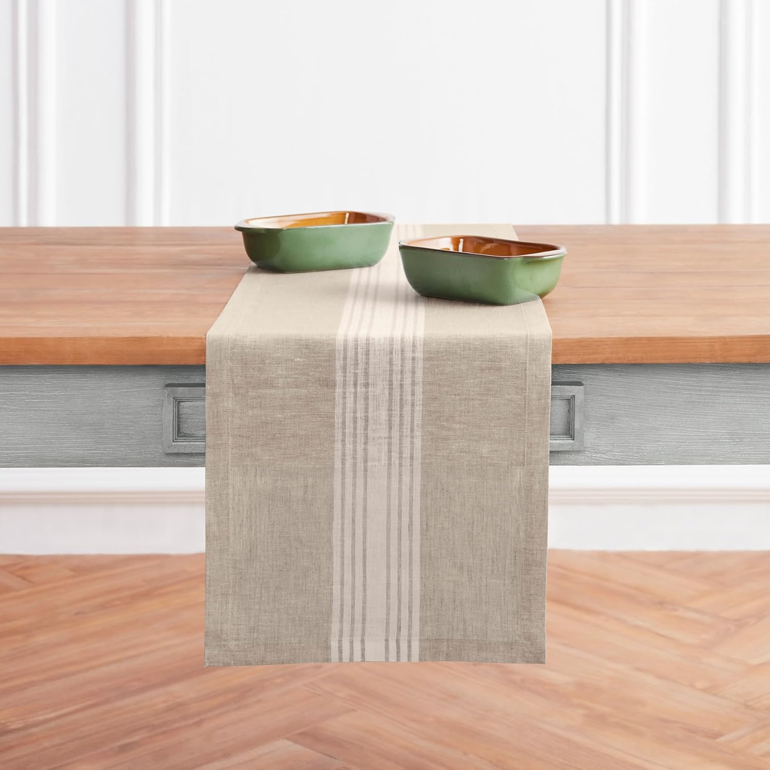 Pure Linen Table Runner for Farmhouse Style Decor and Events