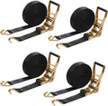 4PACK Ratchet Straps Heavy Duty for Secure Cargo Transport