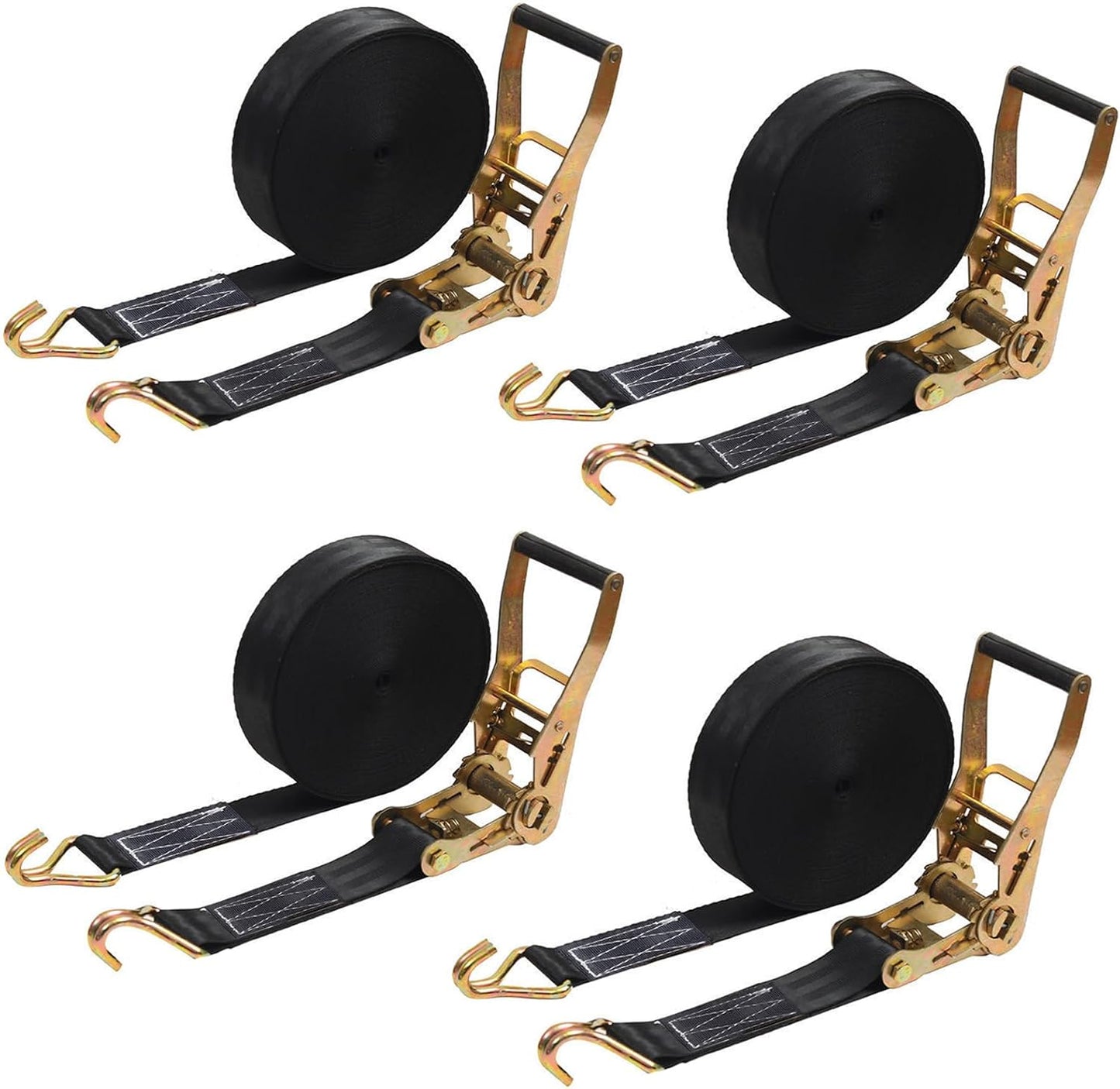 4PACK Ratchet Straps Heavy Duty for Secure Cargo Transport