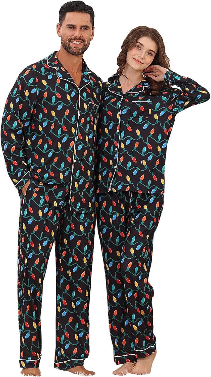 Christmas Couples Matching Pajamas Sets for Festive Fun