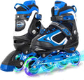 MammyGol Adjustable Inline Skates for Kids Boys Girls Youth - Light Up