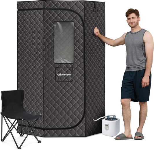 Real Relax 6.2ft Portable Home Sauna, Spacious Steam Room - Ultimate Relaxation