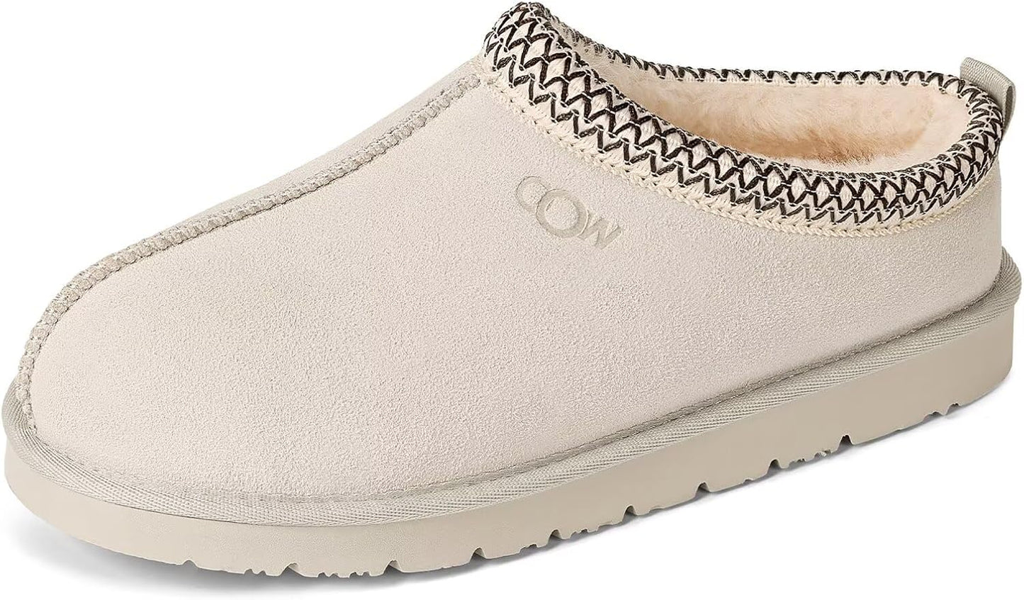 OOW Genuine Suede Slippers for Women with Memory Foam Comfort