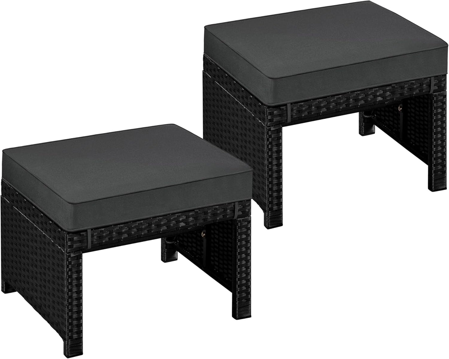 Yaheetech Wicker Ottomans Set of 2 for Outdoor Relaxation
