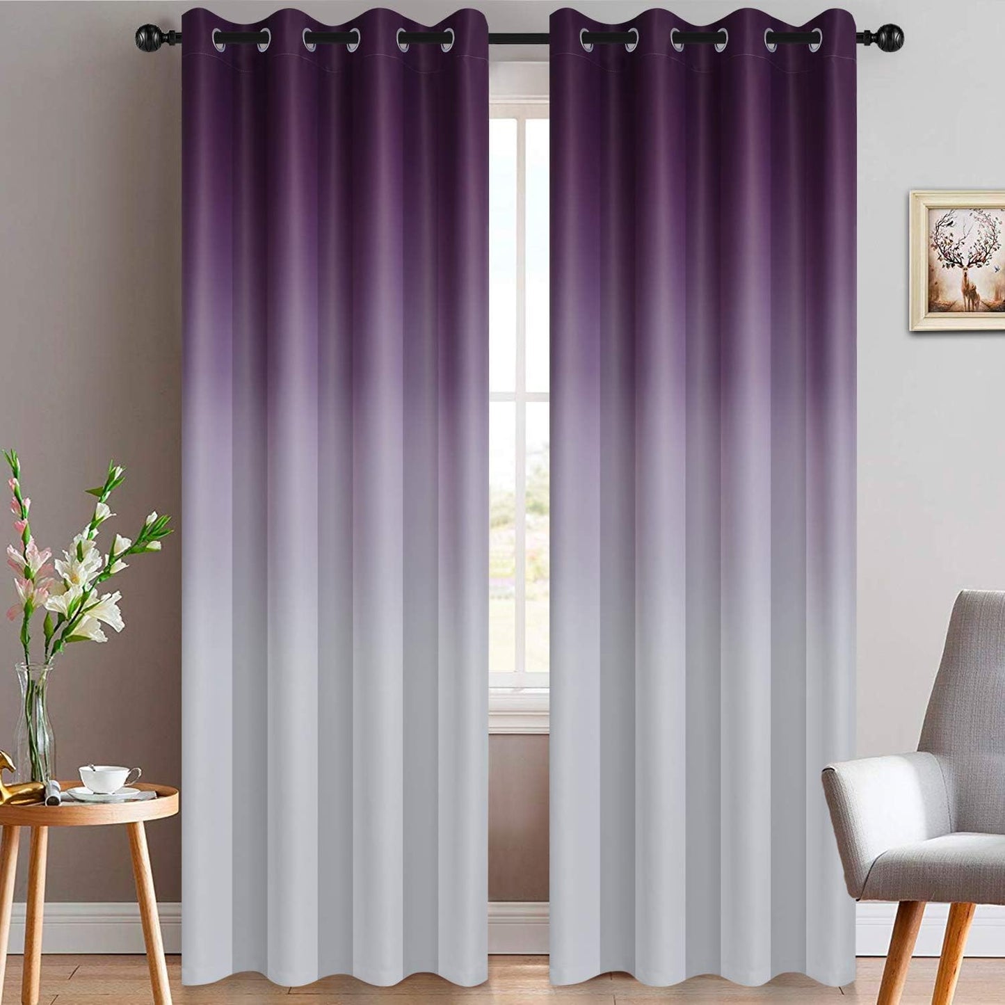 Yakamok Ombre Blackout Curtains for Stylish Room Darkening