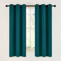 NICETOWN Teal Blackout Cafe Faux Silk Curtains for Small Windows