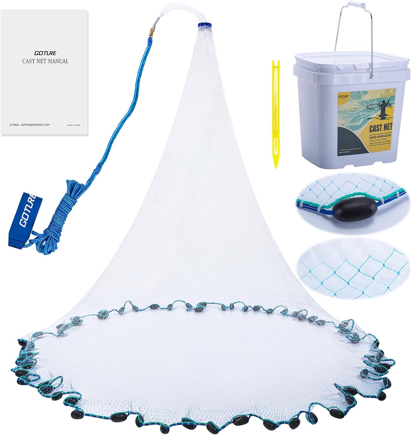 Goture Dual Color Cast Net - Heavy Duty & Precise