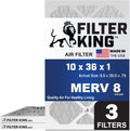 Filter King 10x36x1 Air Filter 3-Pack - MERV 8 Pleated