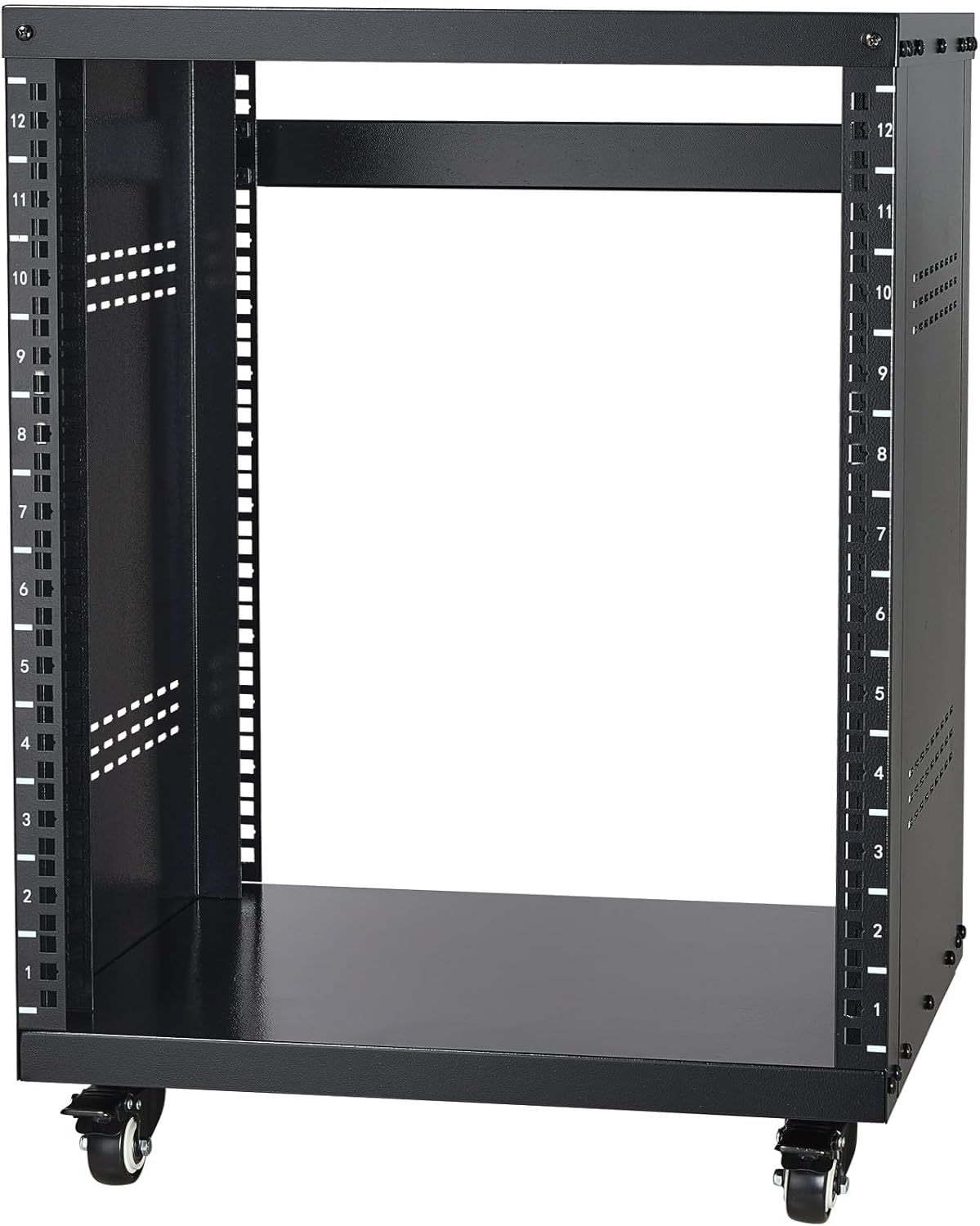 VEVOR 12U AV Rack Stand with Caster Wheels for Equipment Storage