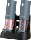Electric Salt and Pepper Grinder Set - Adjustable, Rechargeable Duo