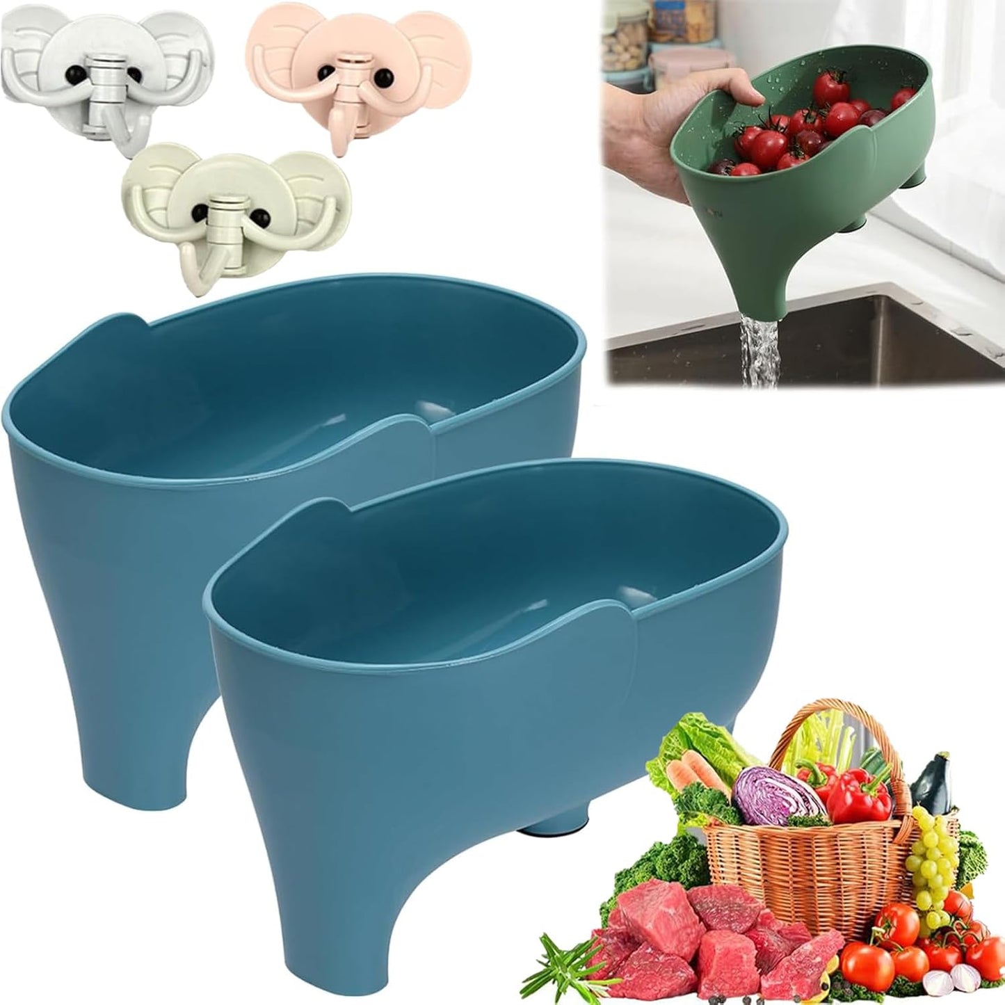 Multifunctional Fruit Washing Bowl - Drain & Rinse with Ease!