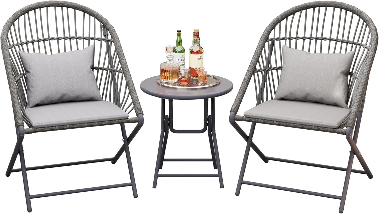 Foldable 3-Piece Patio Bistro Set for Stylish Outdoor Spaces