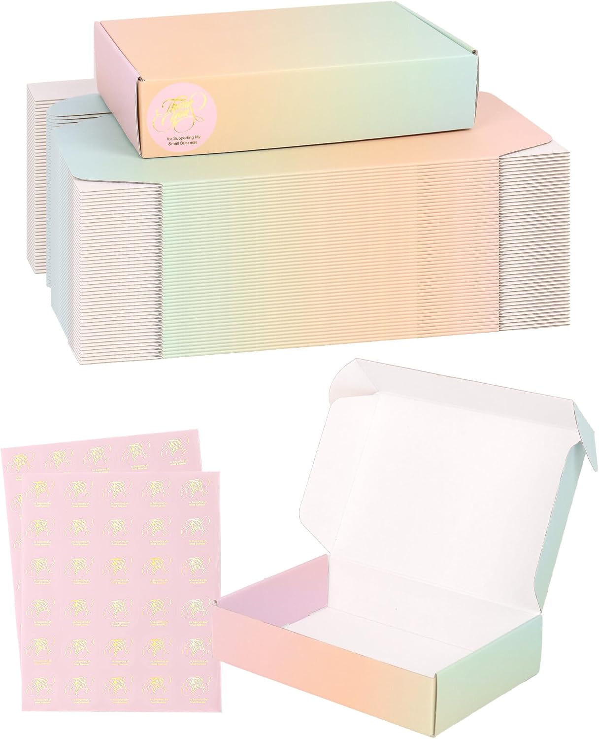 Small Colored Shipping Boxes for Gift Packaging, Pack of 45