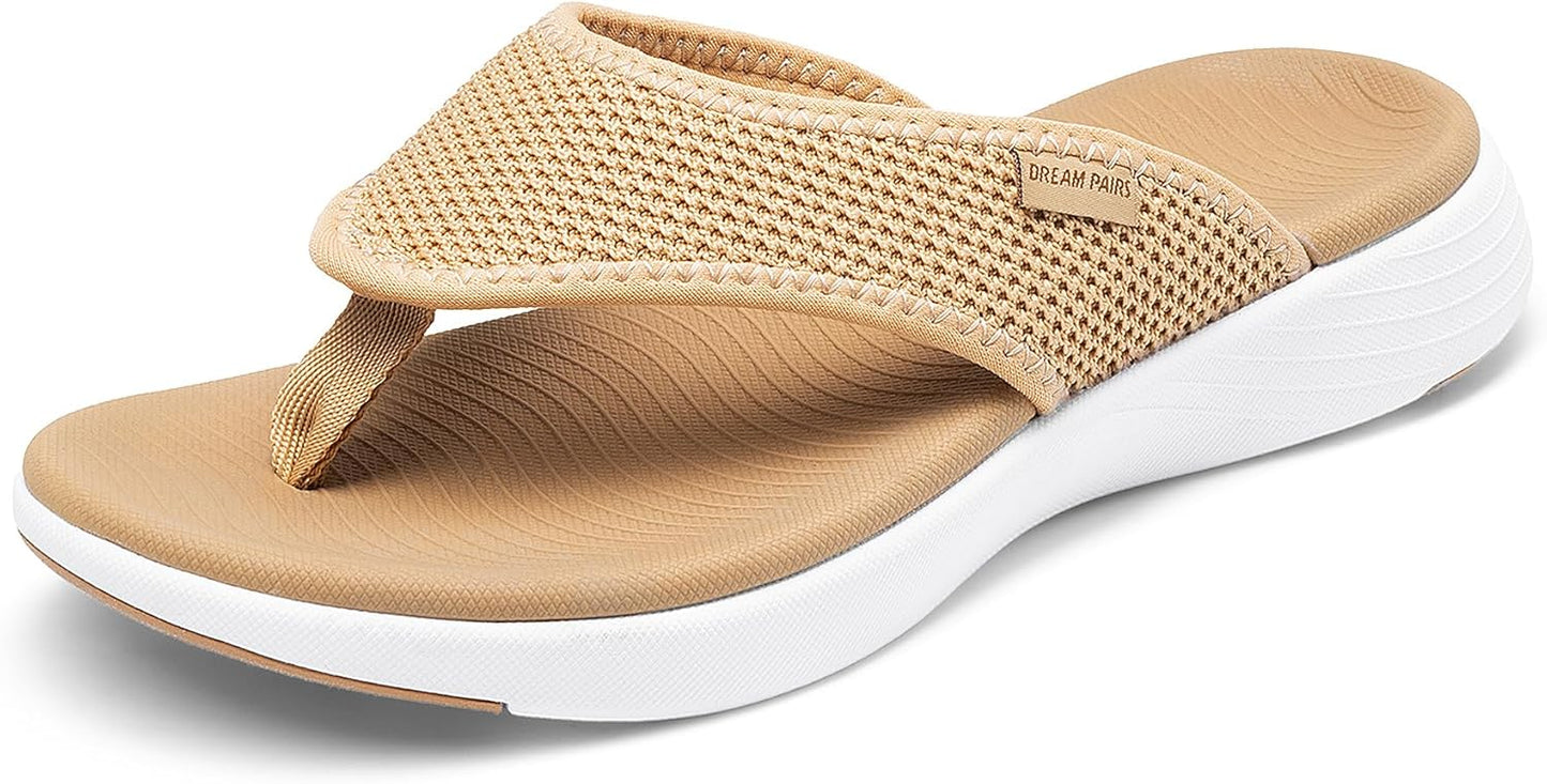 DREAM PAIRS Women's Arch Support Soft Cushion Flip Flops