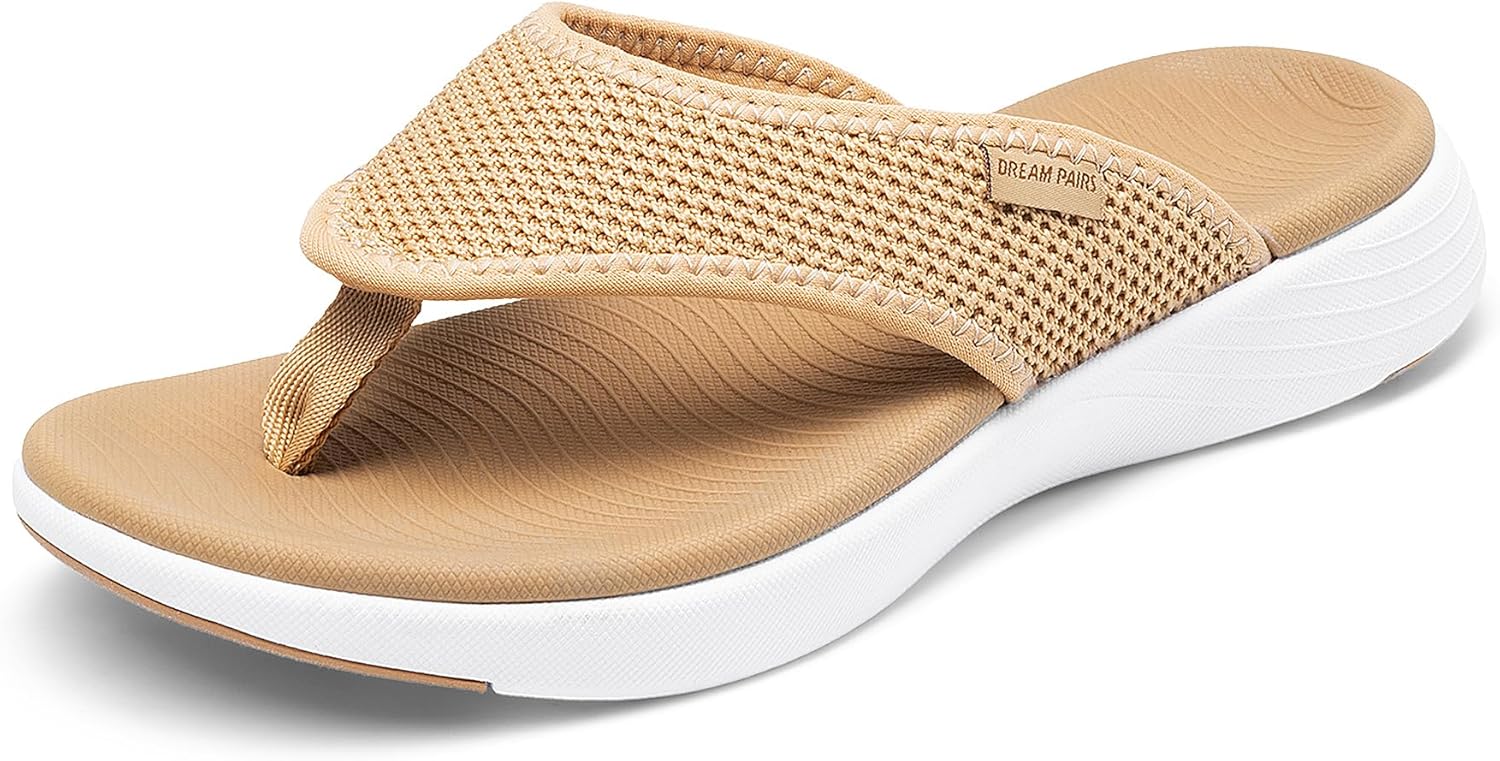 DREAM PAIRS Women's Arch Support Soft Cushion Flip Flops