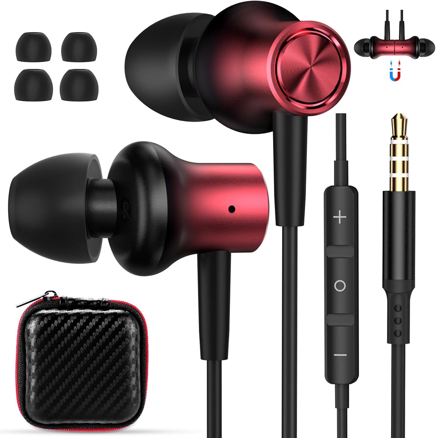 Magnetic Wired Earbuds for Samsung Galaxy & More