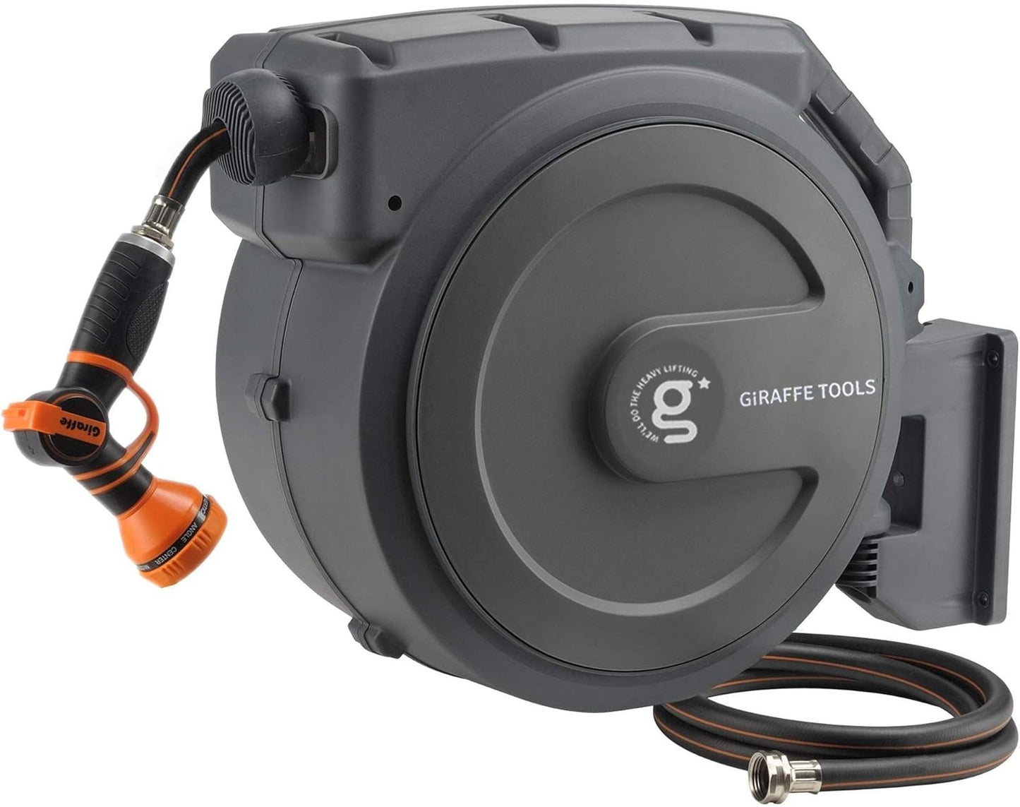 Giraffe Tools Retractable Garden Hose Reel for Easy Watering