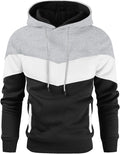 Men's Novelty Color Block Pullover Fleece Hoodie - Cozy Everyday Wear