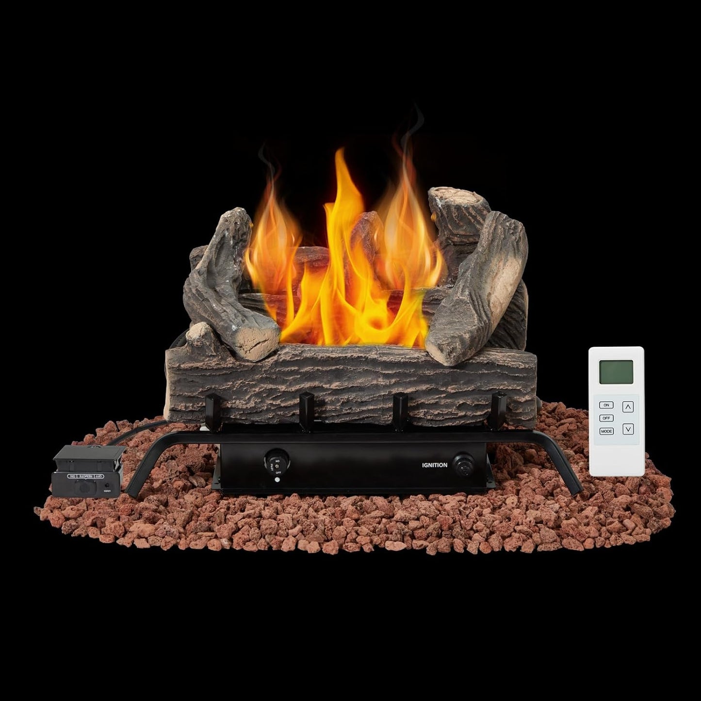 EROMMY 20 Inch Ventless Fireplace Logs Set with Remote Control
