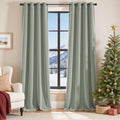 Lazzzy Velvet Green Blackout Thermal Curtains 90 in - Luxury Drape