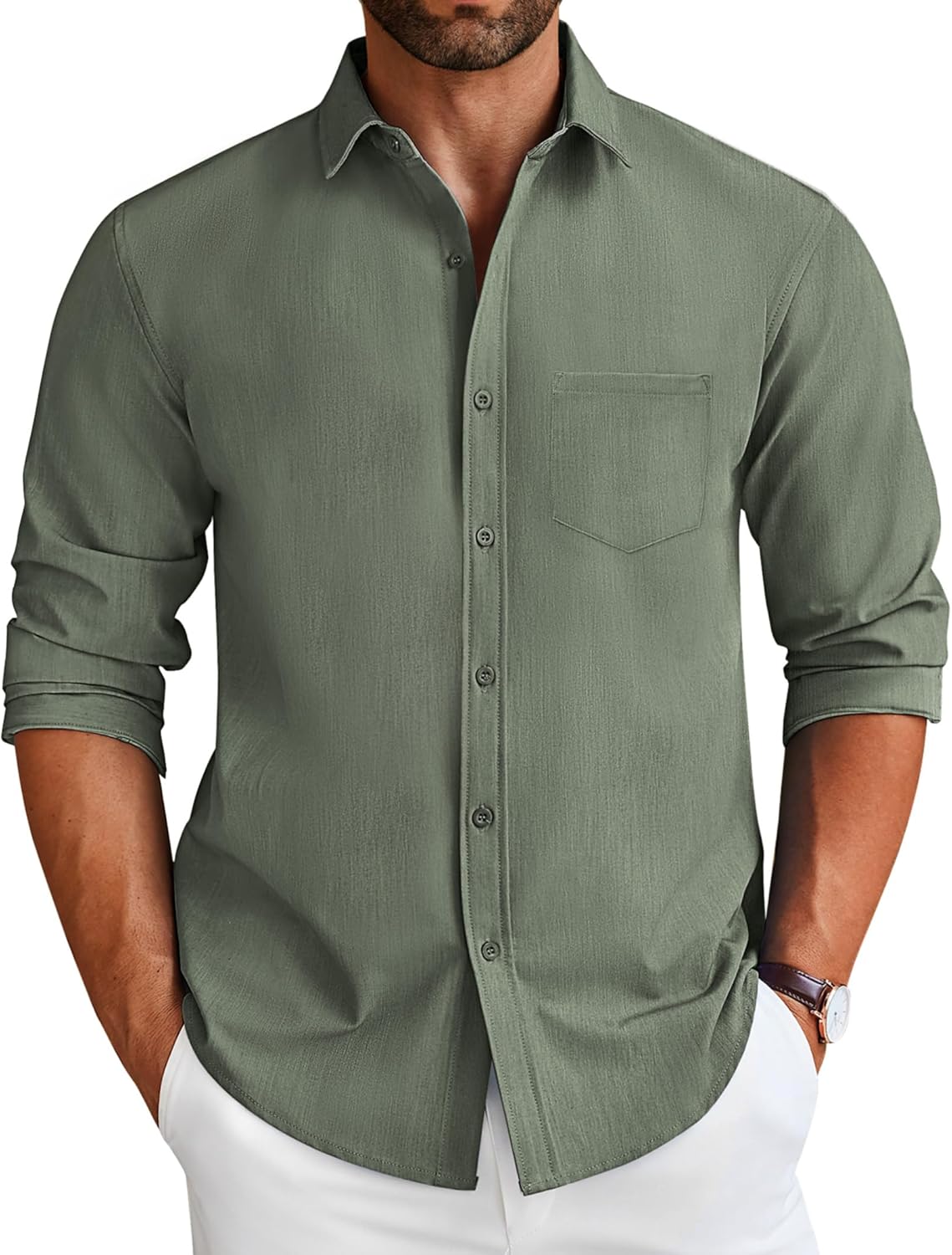 COOFANDY Men's Long Sleeve Button Down Shirt for Casual Style