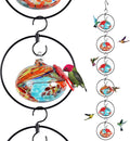 Flexible 6-Circular Hummingbird Feeder - Hand Blown Glass Design