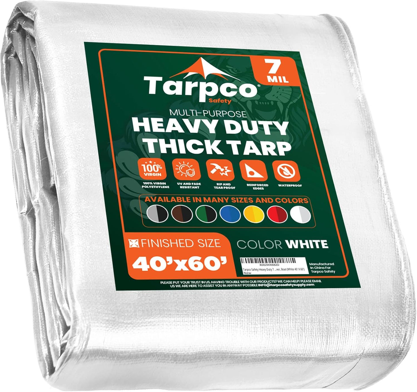 Heavy Duty 7 Mil Waterproof Tarp Cover for All Weather Use