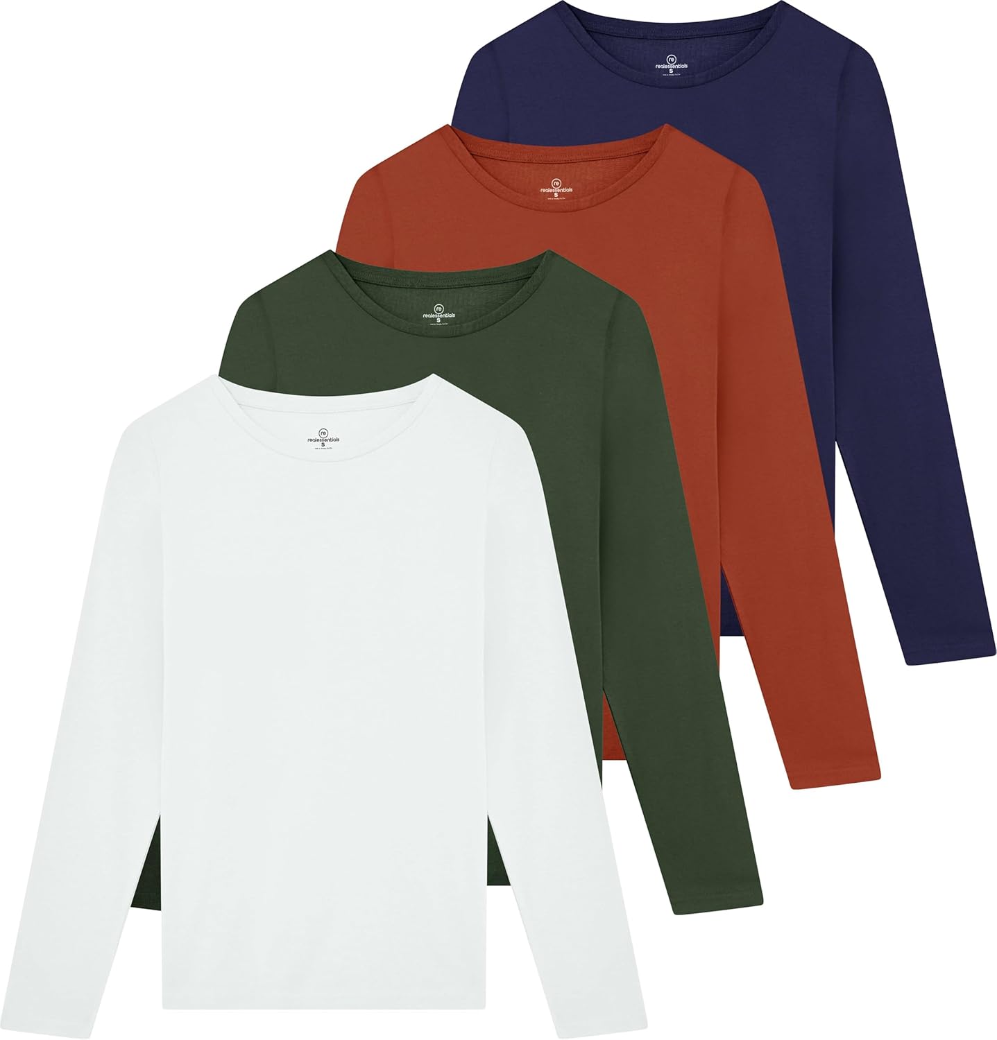 Real Essentials Women's Cotton Classic-Fit Long-Sleeve T-Shirt