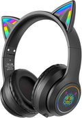 Bluetooth Cat Ear Headphones for Kids & Adults - Foldable RGB Headset