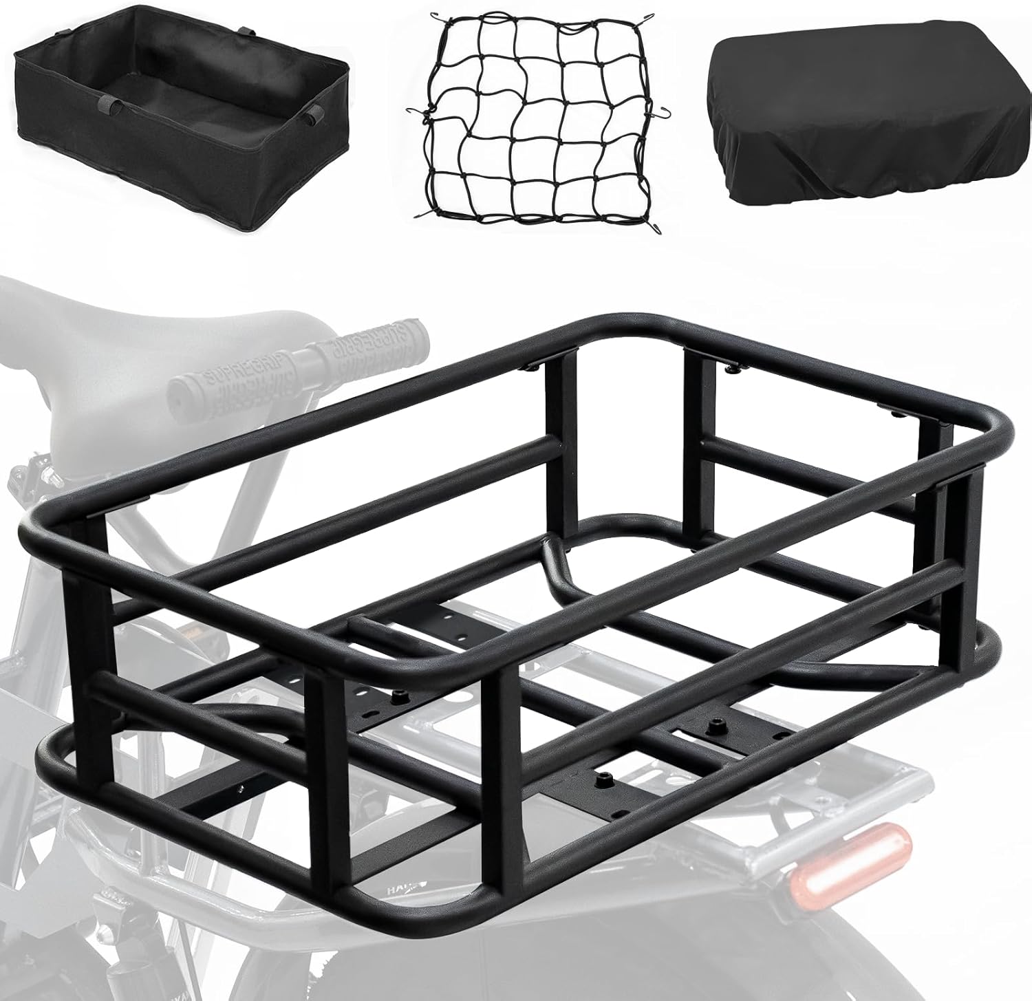 Large Ebike Basket Rear for Pets, Sports, and Groceries