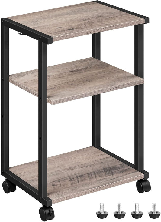 Industrial Printer Cart with Storage & Wheels