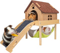 3 in 1 Enlarged Guinea Pig Hammock with House Platform & Stairs