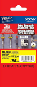 Brother 1-1/2in Black on Yellow Extra Strength Adhesive P-Touch Tape