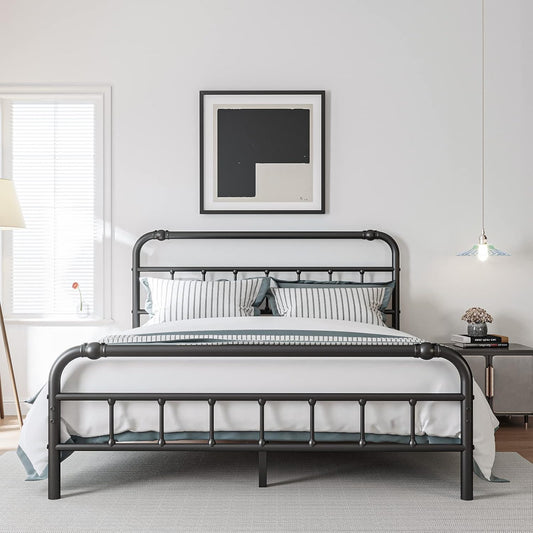 Full Size Bed Frame with Headboard and Footboard for Comfort