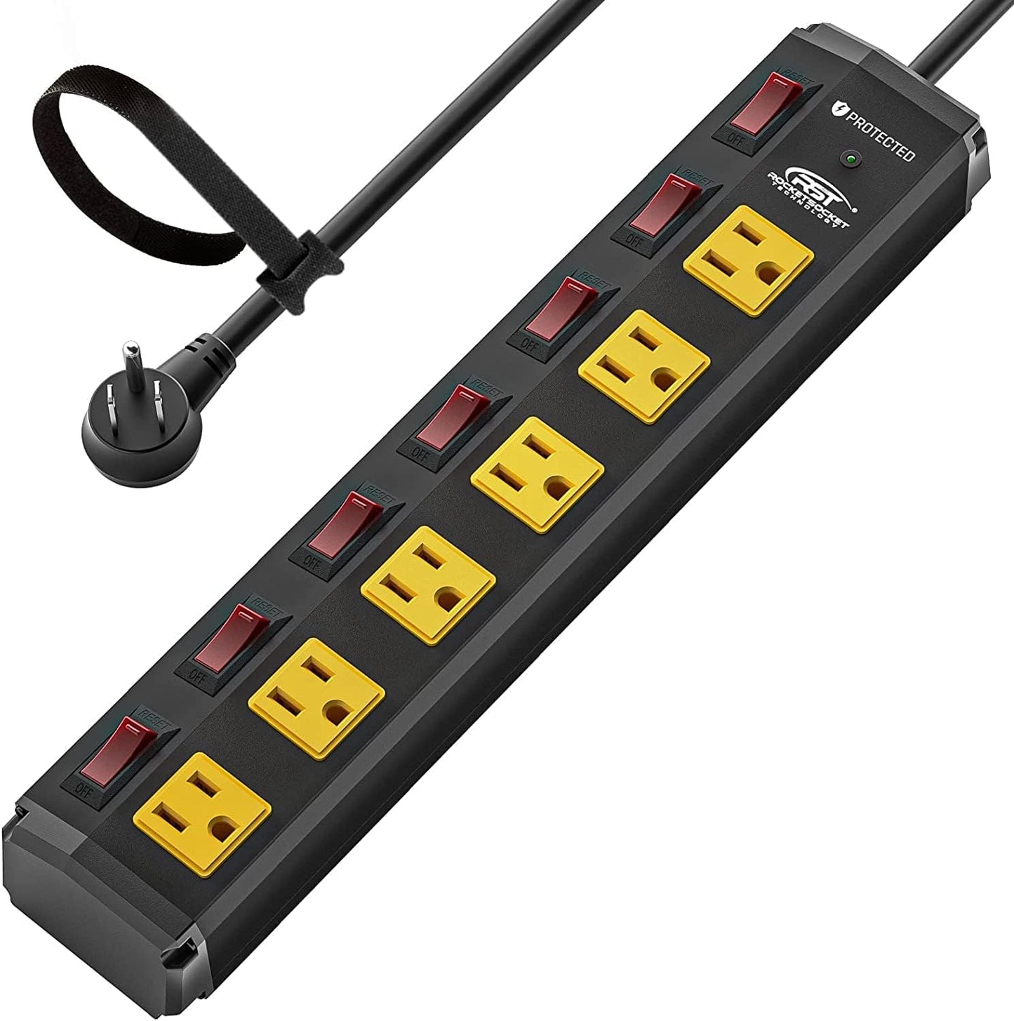 CRST Heavy Duty Power Strip: Individual Switches, Surge Protection